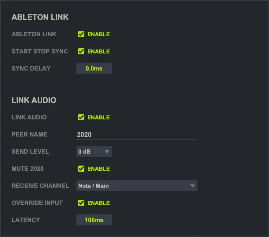 Sync with Ableton Link Integration