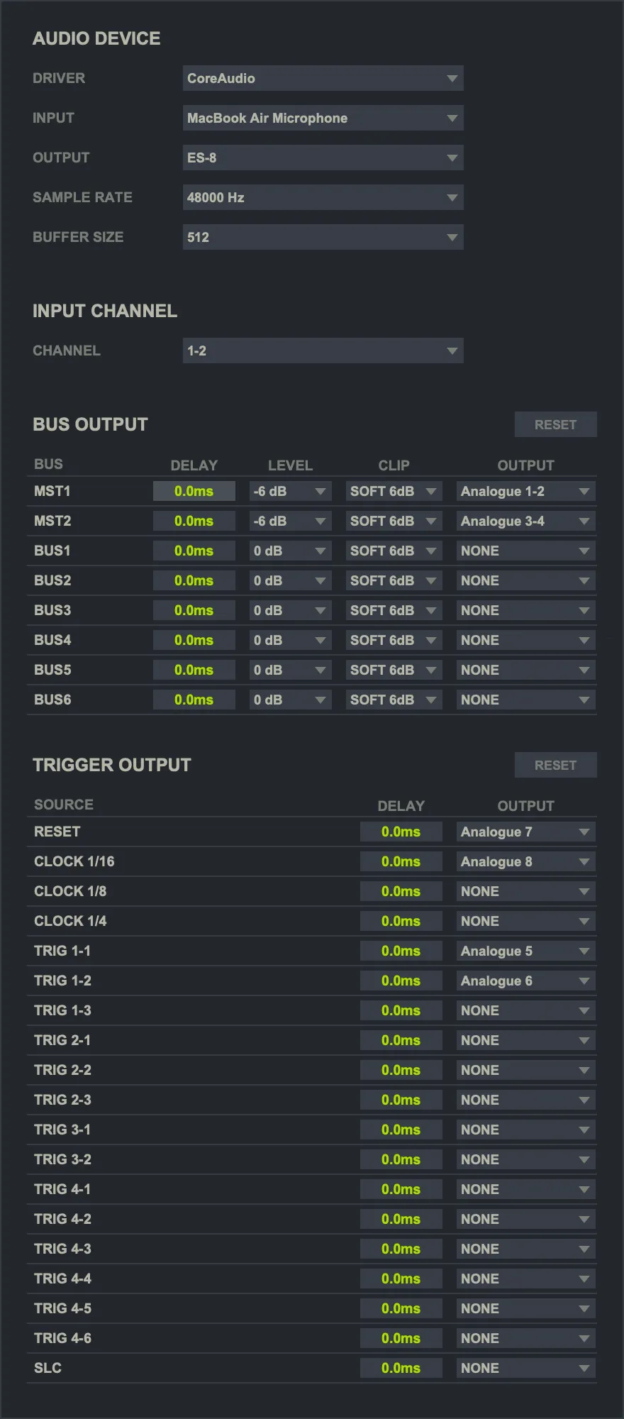 Audio Settings