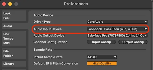 Ableton Live Settings