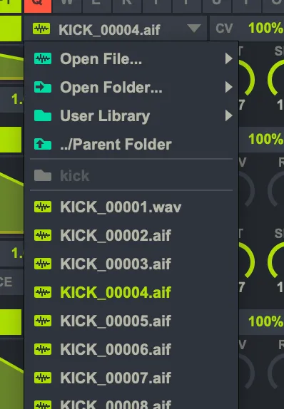 Sound File Menu