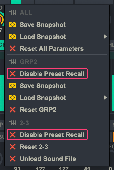 Disabling Preset Recall